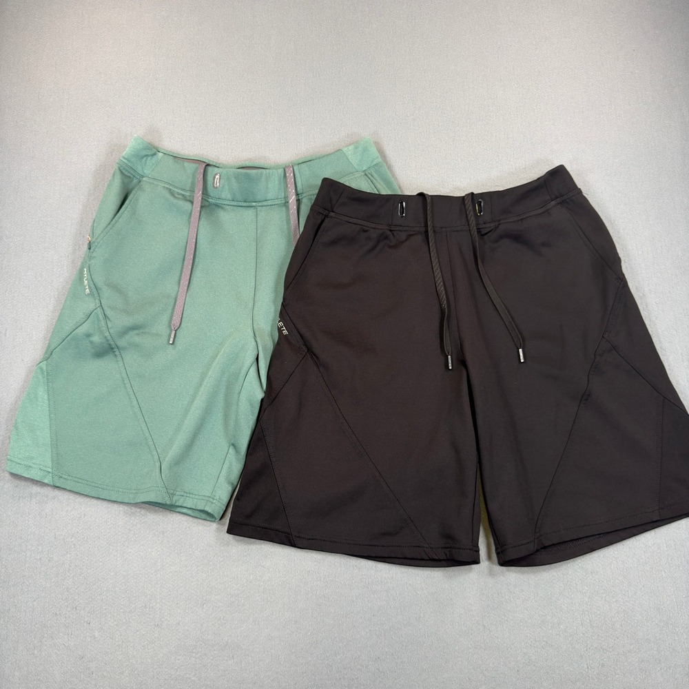 Hylete Mens Training Shorts Bundle Sage Green Black Zipper Pockets Size Medium